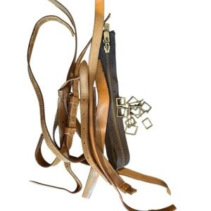 Louis Vuitton leather pieces and branded zipper for repairing